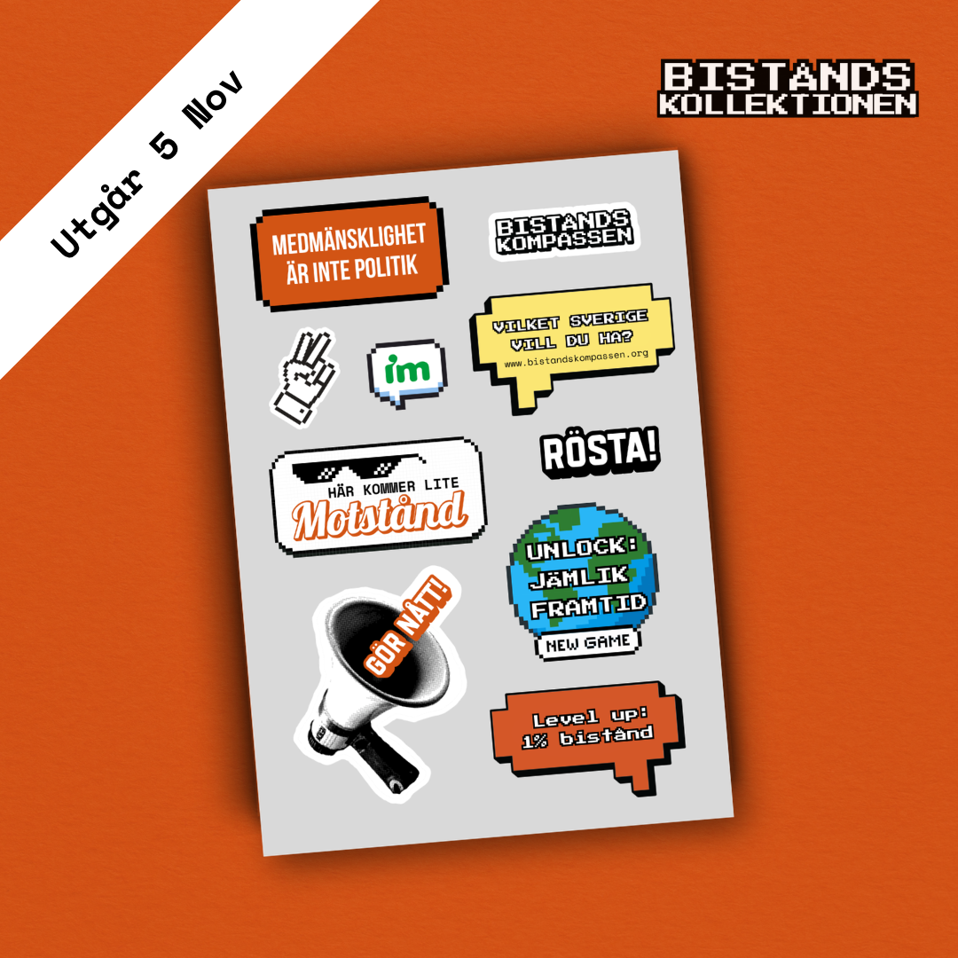 Level up: 1% Bistånd – Stickers