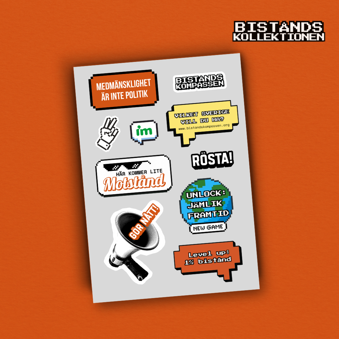 Level up: 1% Bistånd – Stickers